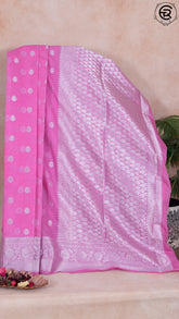 Pink Semi Georgette Banarasi Warm Silk Saree